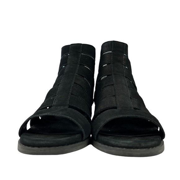 Vionic Harlow Black Leather Gladiator‎ Sandals Block Heel Back Zip Womens Size 6 - Picture 7 of 11